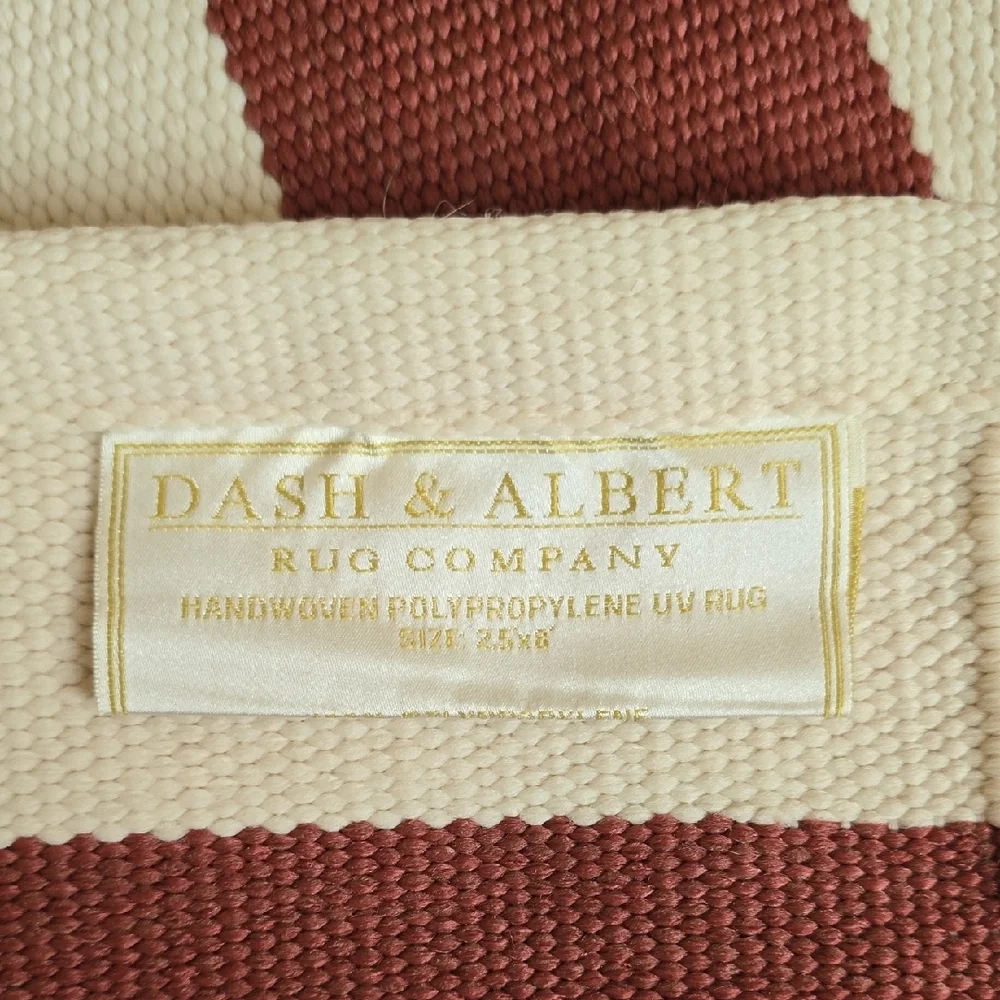 Dash & Albert Brick/Burgandy and Cream Rug